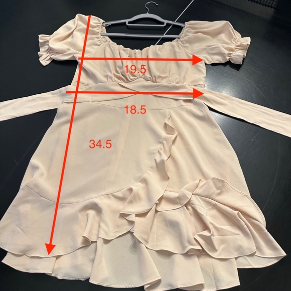 LYANER Square Neck Ruffle Wrap Mini‎ Dress Off Shoulder Flounce Short-Size XL - Picture 7 of 7